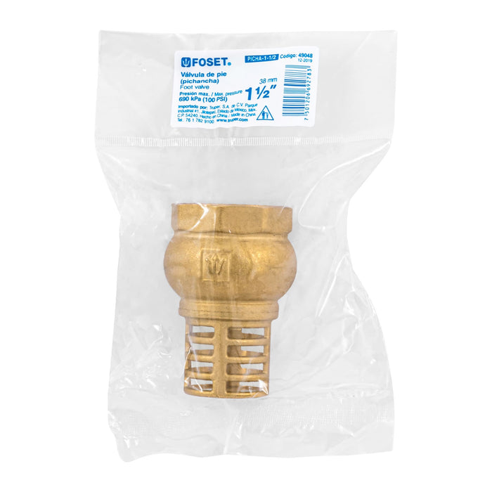 Pichancha con rejilla de latón 1-1/2', Foset 49048