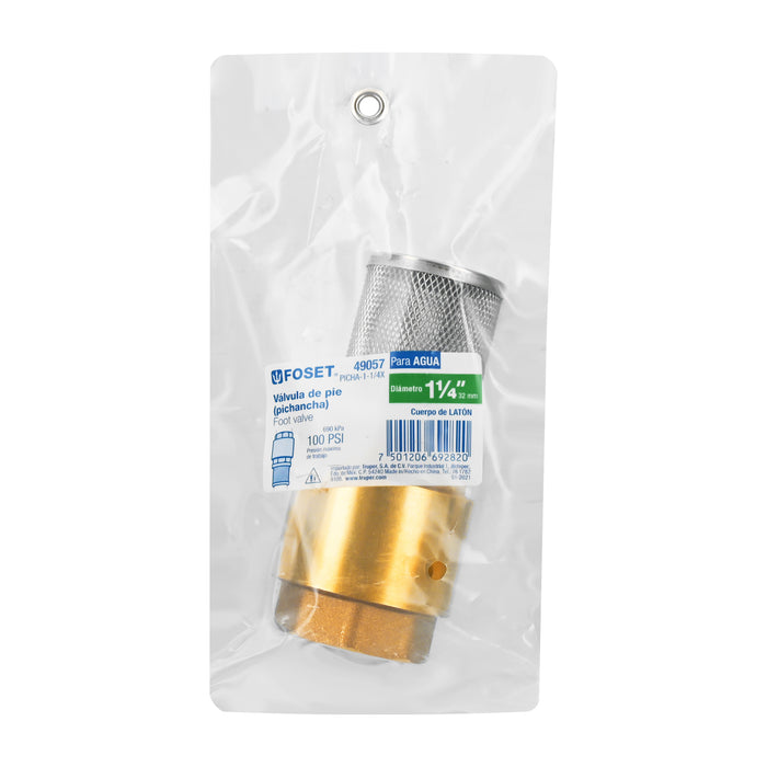 Pichancha con rejilla acero inoxidable 1-1/4', Foset 49057