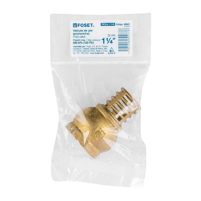 Pichancha con rejilla de latón 1-1/4', Foset 49047
