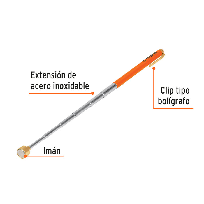 Imán extensible de acero inoxidable, 1.5 kg, Truper 14140 PICK-UP