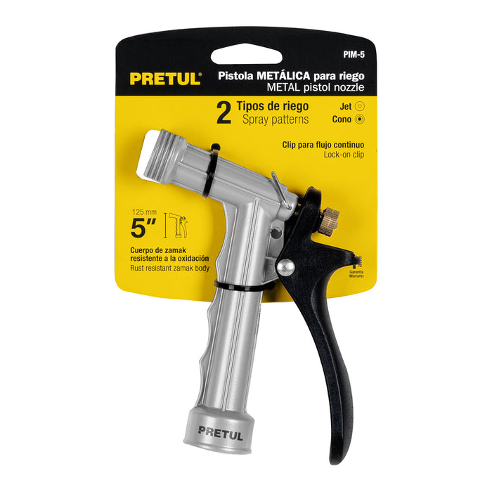 Pistola para riego de 5' de 2 funciones metálica, Pretul 22756 PIM-5
