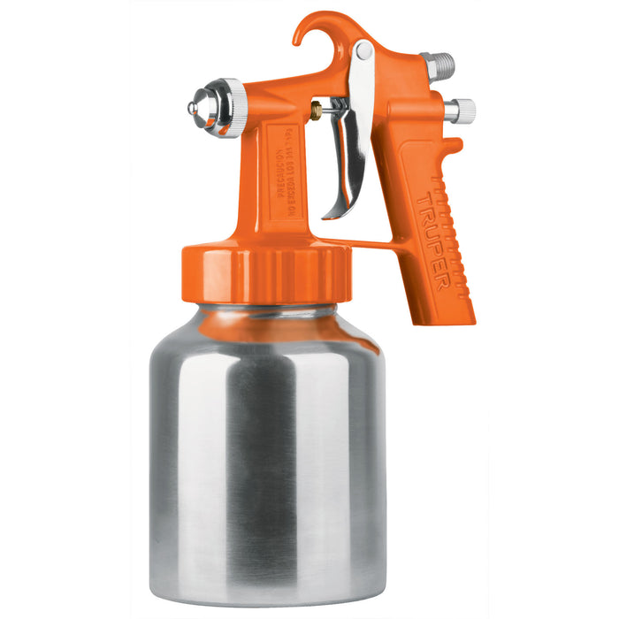 Pistola p/pintar baja presión, naranja, entrada sup, Truper 19510 PIPI-27