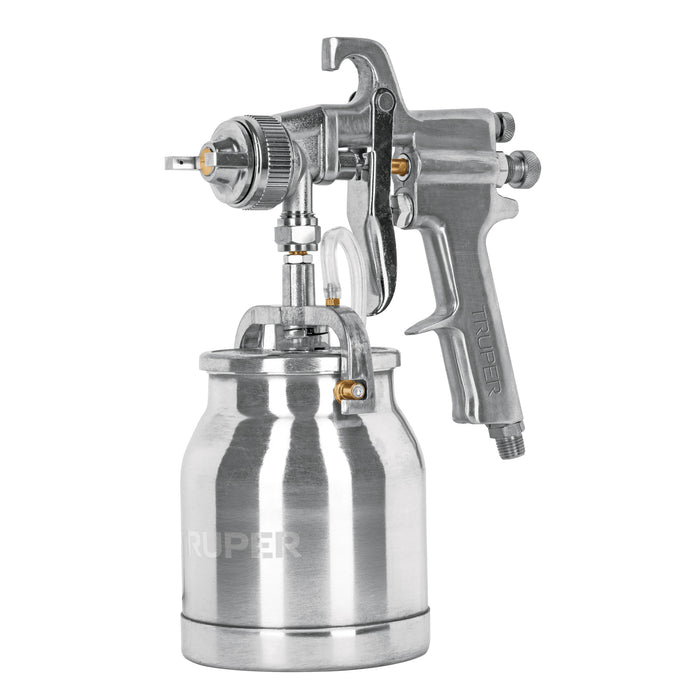 Pistola p/pintar succión HVHP vaso alum, 1.8mm, 2 vál Truper 14087 PIPI-310