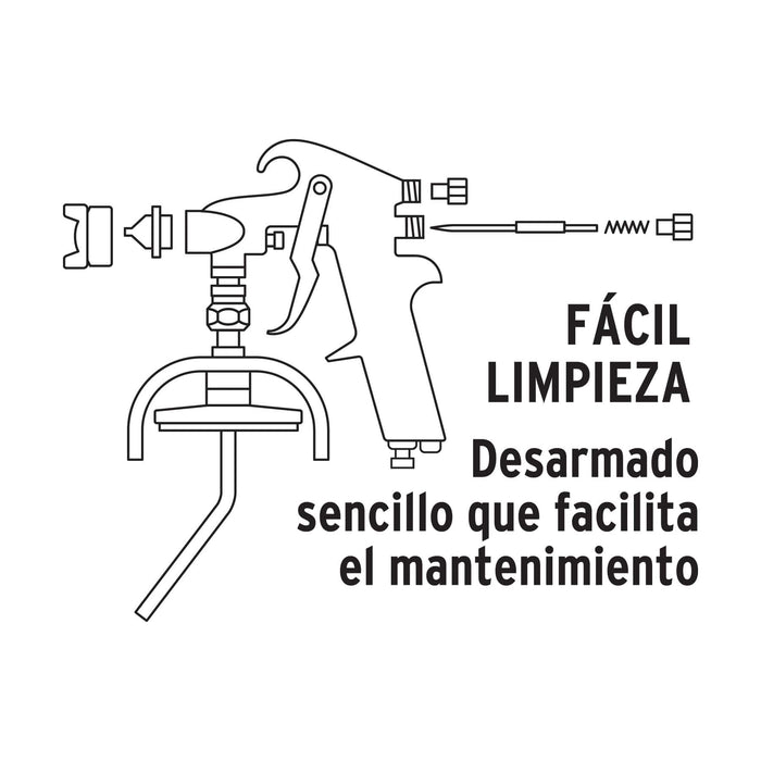 Pistola p/pintar succión HVHP vaso alum, 1.8mm, 2 vál Truper 14087 PIPI-310