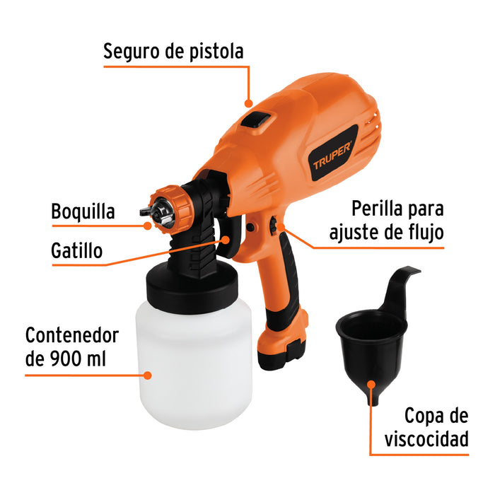 Pistola eléctrica para pintar de 330 W, Truper 15382 PIPI-33E