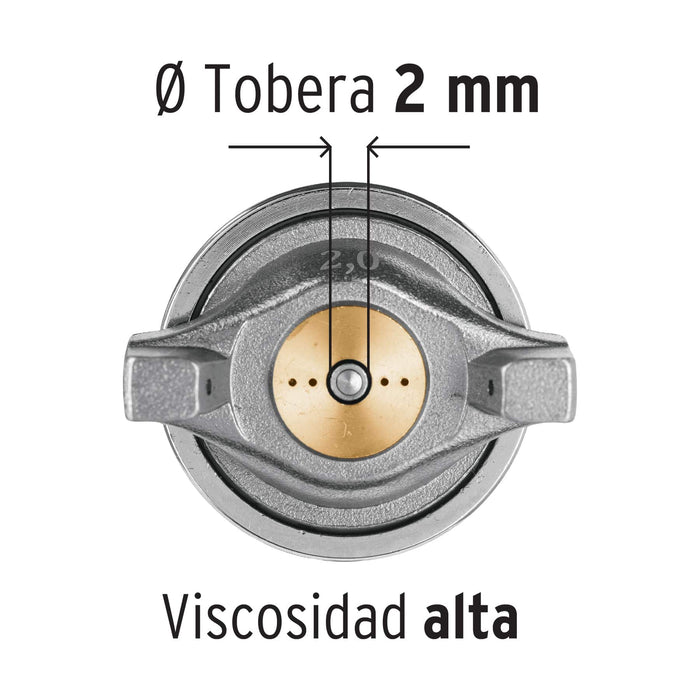 Pistola p/pintar gravedad LVMP vaso aluminio, 2 mm, Truper 13060 PIPI-422