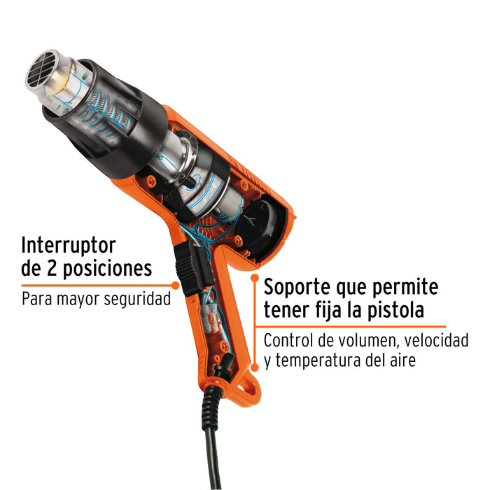 Pistola de calor 2000 W con 9 accesorios, profesional 16432 PISCA-A