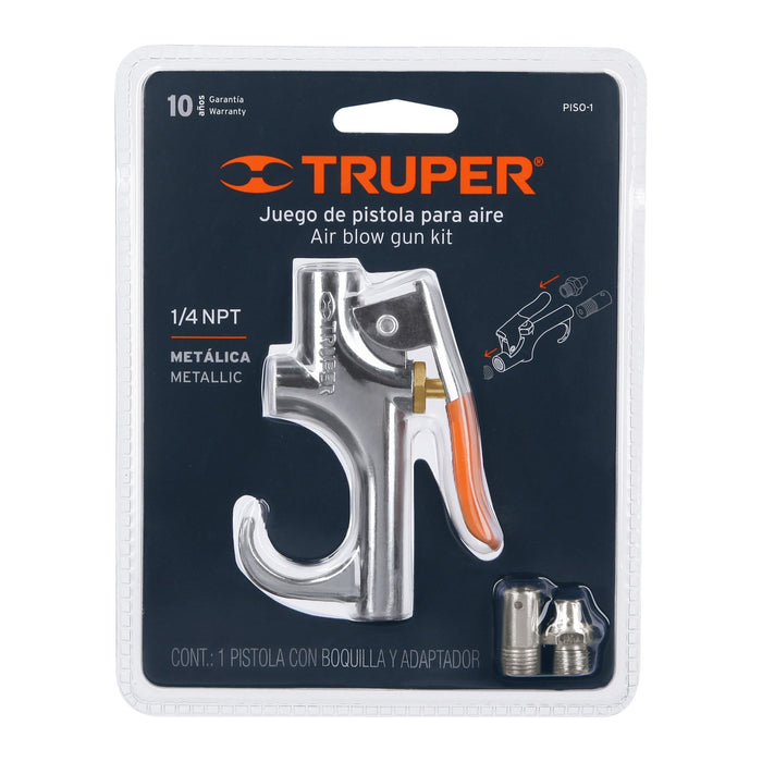 Pistola metálica para sopletear, cuerda 1/4 NPT, Truper 19023 PISO-1