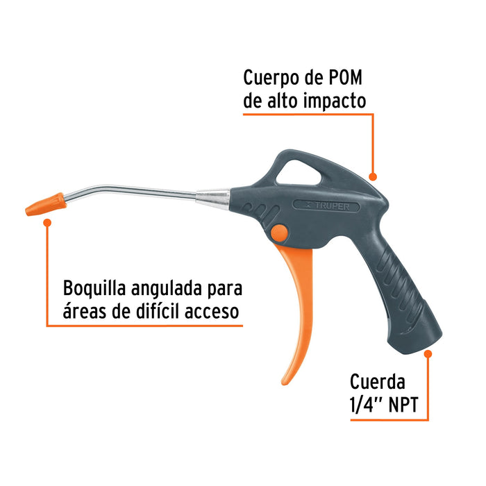 Pistola plástica para sopletear, 6', Truper 10648 PISO-358