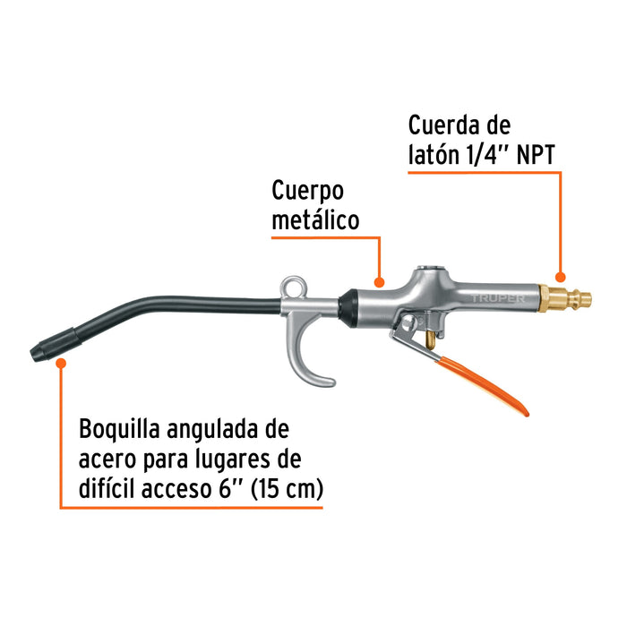 Pistola para sopletear con gancho, 120 psi, Truper 101080 PISO-400