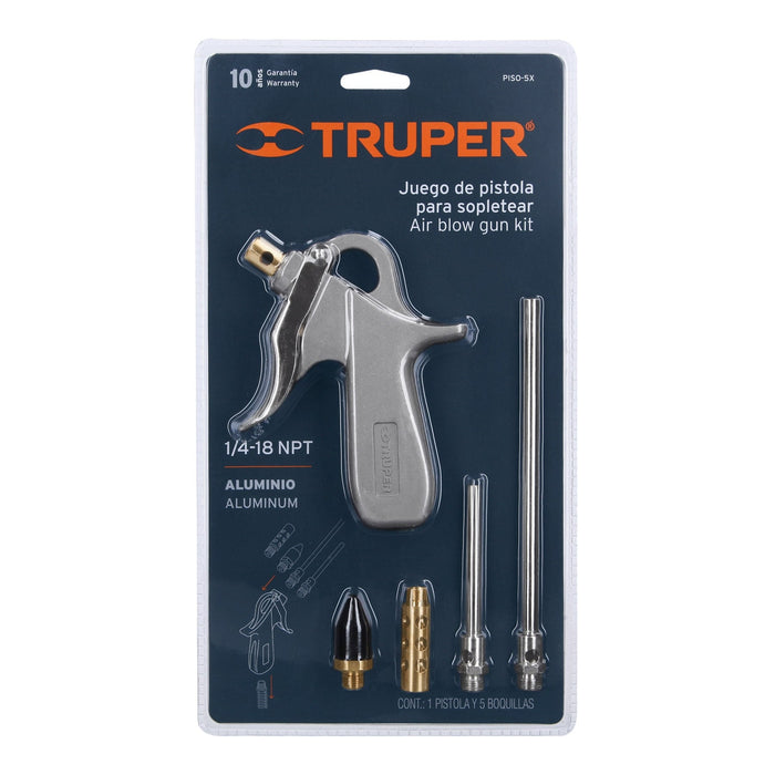Pistola para sopletear con 5 boquillas, Truper 10645 PISO-5X