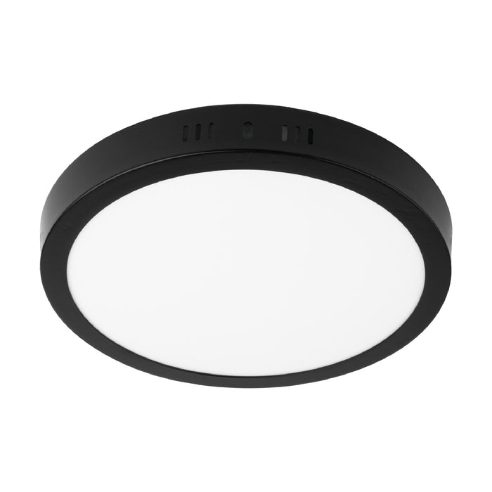 Luminario LED tipo plafón 18 W, redondo, luz de día, negro 47397