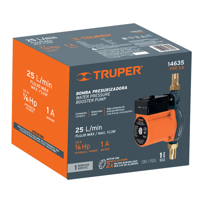 Bomba presurizadora jet hierro 1 HP con control, Truper 102855 PRE-1