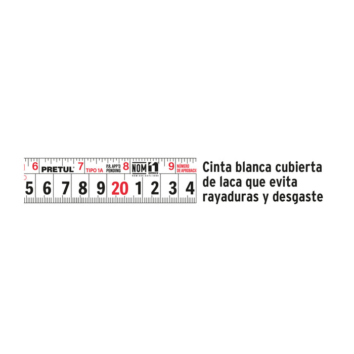Flexómetro amarillo 3 m cinta 13 mm, en tarjeta, Pretul 21605 PRO-3MEB