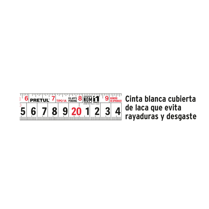 Flexómetro amarillo 3 m cinta 13 mm, en tarjeta, Pretul 21605 PRO-3MEB