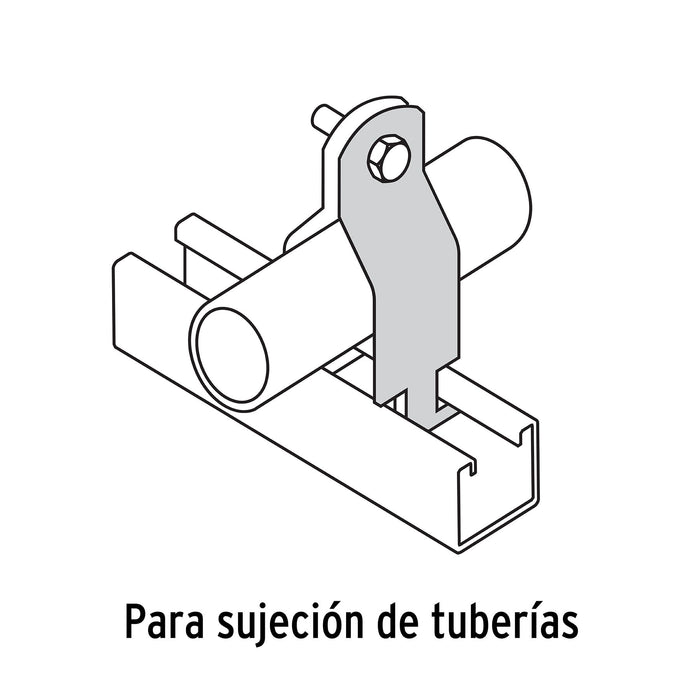 Abrazadera para unicanal de 2', Volteck 46427 PU-2A