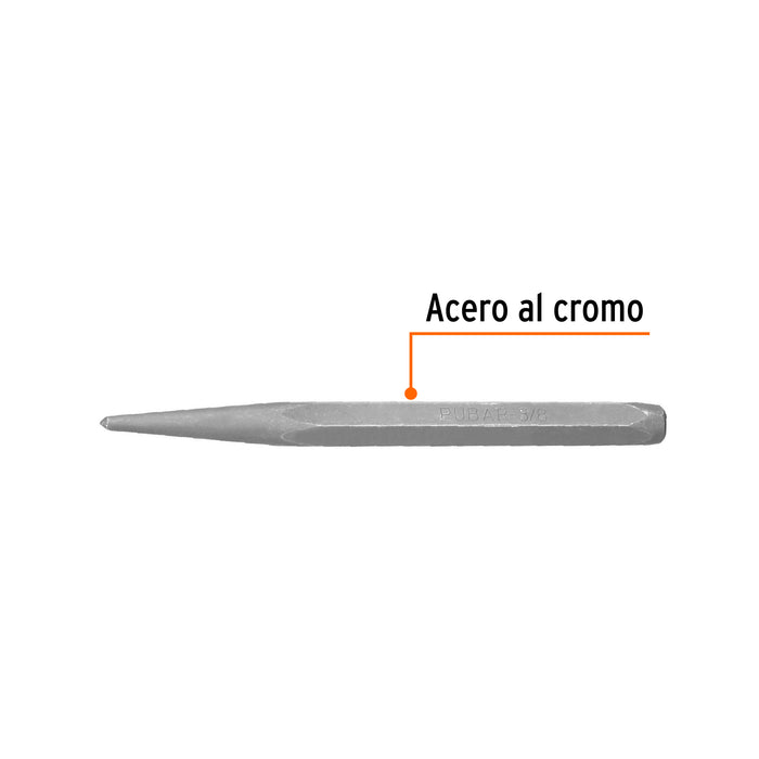 Punzón 3/8' para barrenar, largo 4-7/8', Truper Código: 12220
