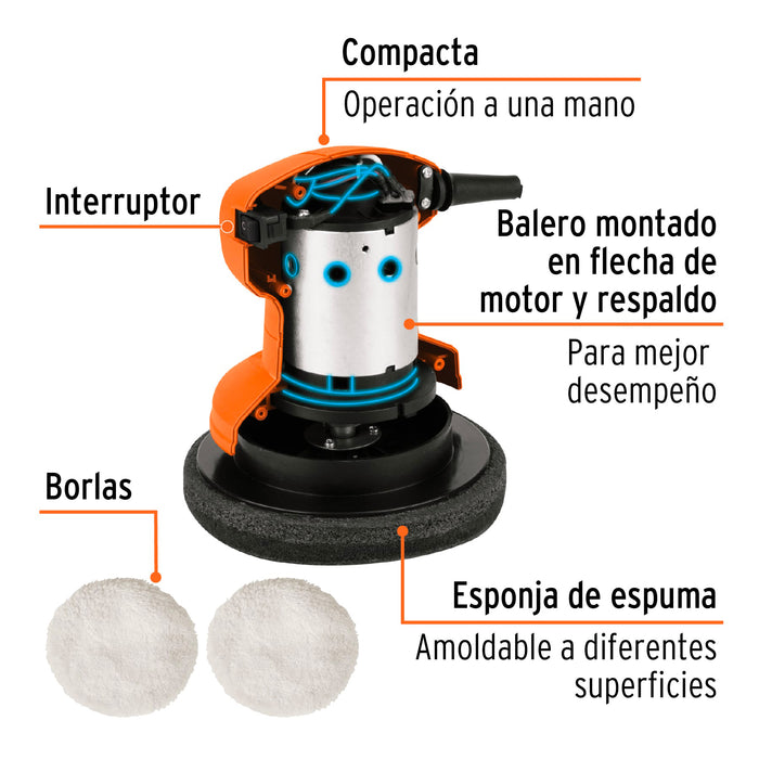Pulidora doble acción 6', 900 W, profesional, Truper 102333 PULA-6A