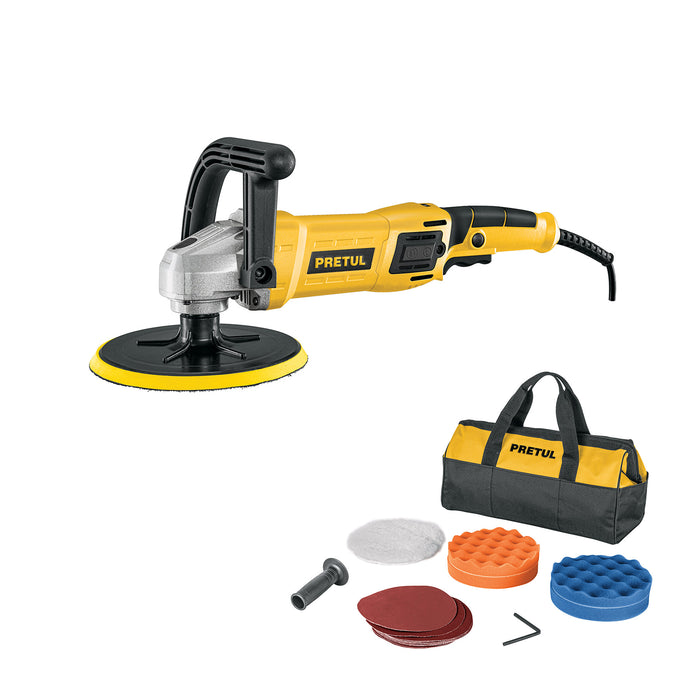 Pulidora velocidad variable 7' 1,200 W, c/accesorios, Pretul 28151 PULA-7P
