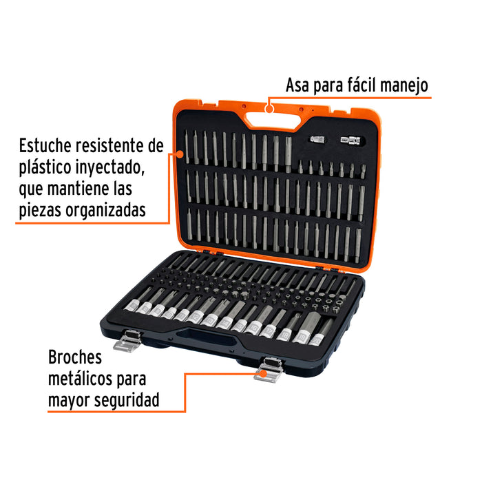 Jgo profesional de puntas y dados con punta p/mécanica 150pz 102520 PUN-150
