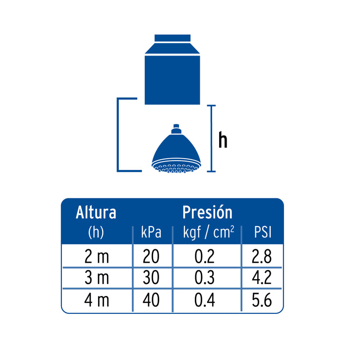 Regadera de teléfono 3', 5 funciones con soporte, Foset Aqua 49432