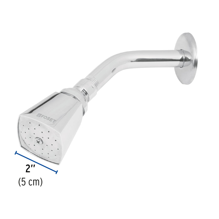 Regadera cuadrada 2' brazo y chapetón de acero, Foset Aqua 49248