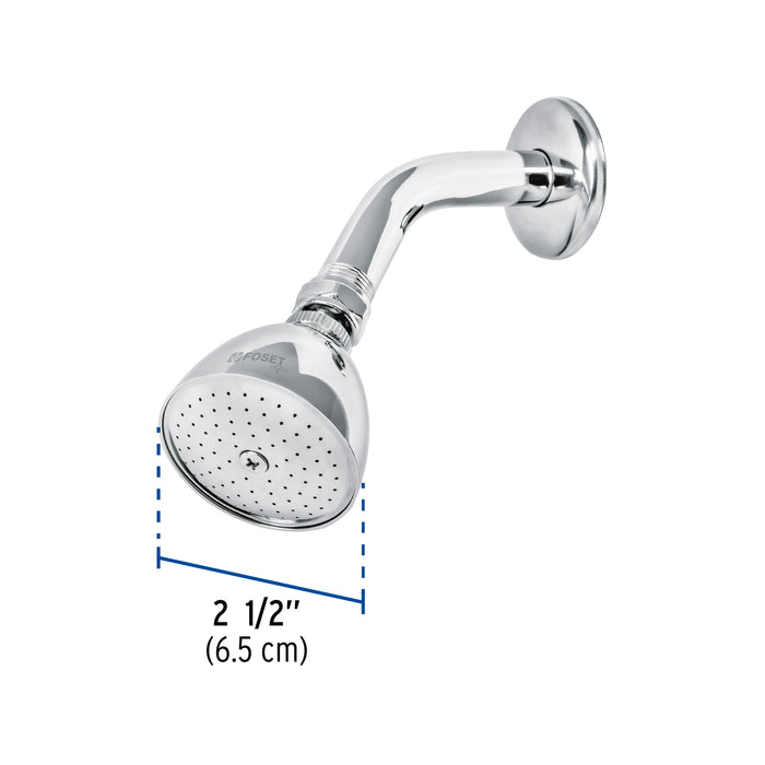 Regadera cónica 2-1/2' brazo y chapetón de acero, Foset Aqua 49448