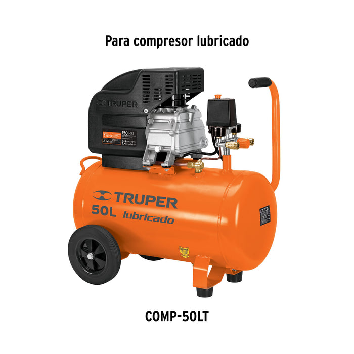 Compresor de aire, lubricado,horizontal 50L 3½HP 127V Truper 15007 COMP-50LT