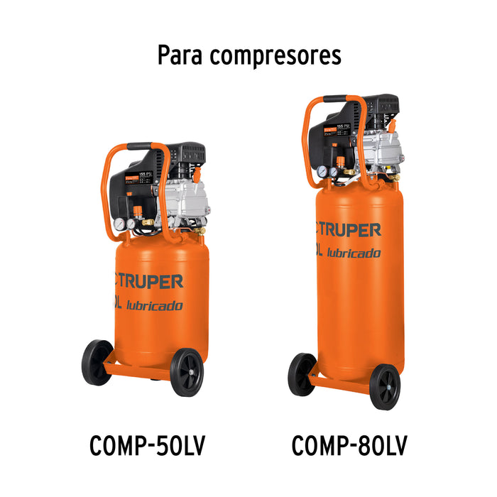 Compresor de aire, lubricado, vertical 50L 3½HP 127V Truper 19360 COMP-50LV