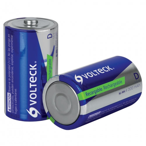 Blíster con 2 pilas D recargables larga duración, 4000 mAh 47206 RE-D
