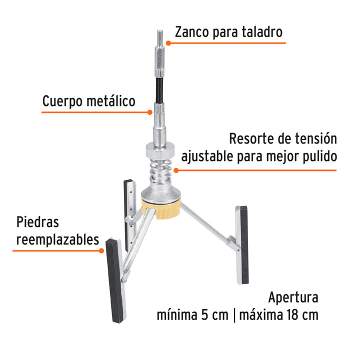 Bruñidora para cilindro de motor, 5 a 18 cm, Truper 14533 RECI-3