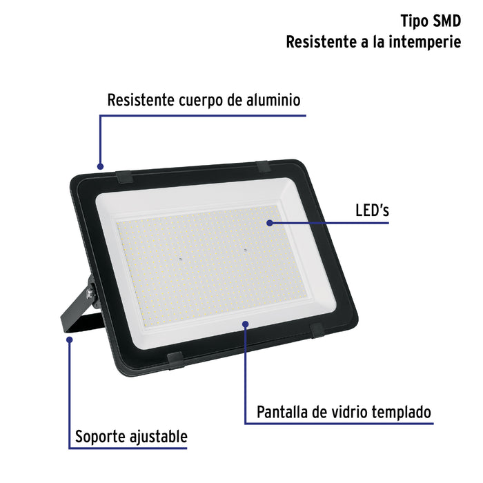 Reflector ultra delgado LED 400 W luz de día, Volteck Basic 26113
