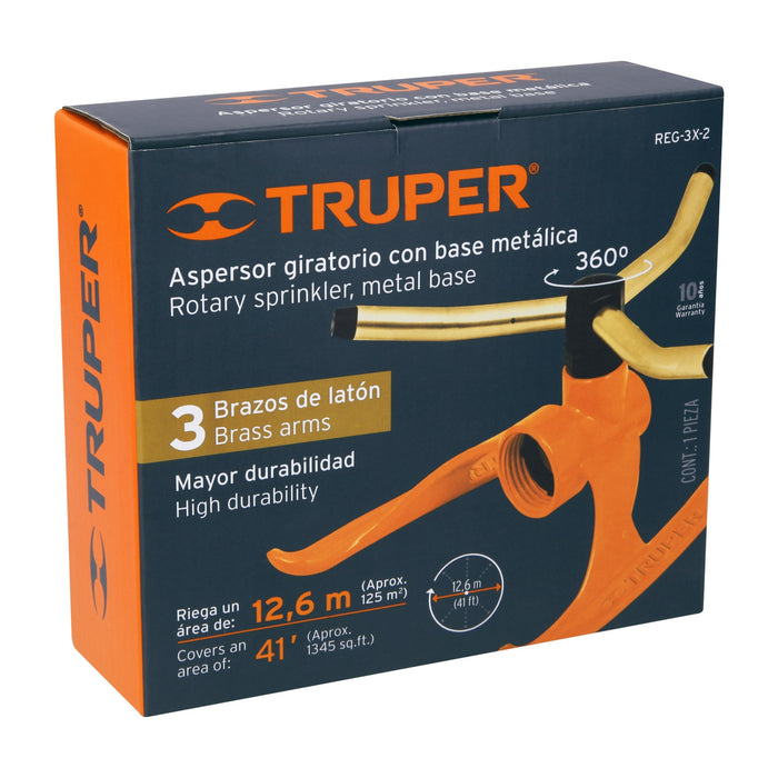 Aspersor giratorio de 3 brazos con base plástica, Pretul 20065 REG-3