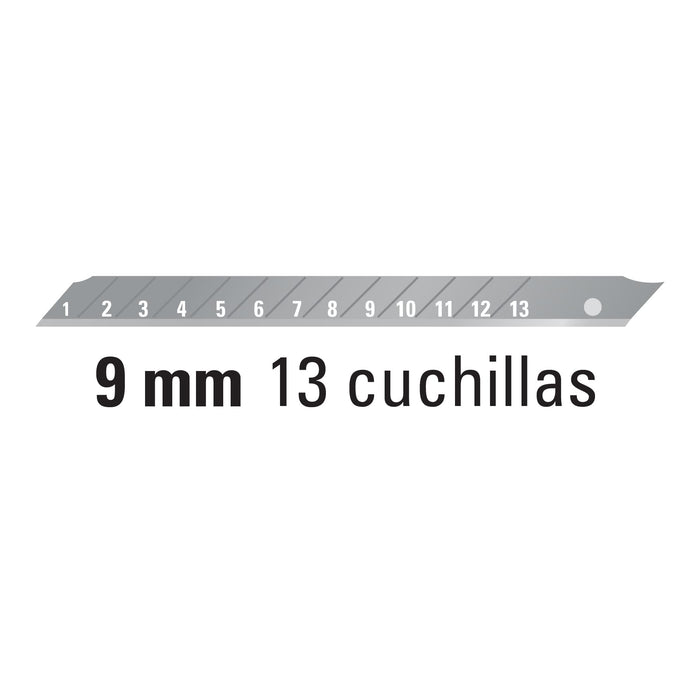 Estuche con 10 cuchillas SK4 de 9 mm para cutter, Truper 16962 REP-CUT-5