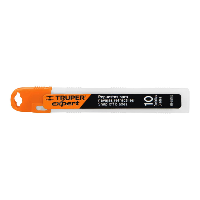 Cutter 9 mm profesional con alma metálica y grip, Truper 16971 CUT-5X