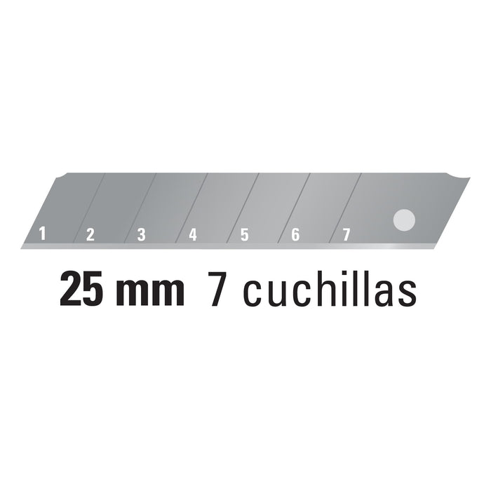 Estuche con 10 cuchillas SK4 de 25 mm para cutter, Truper 17903 REP-CUT-7