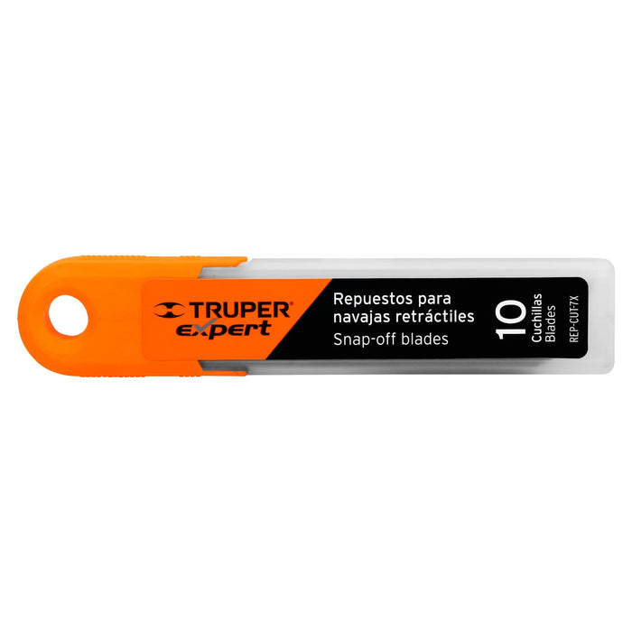 Estuche con 10 cuchillas SK4 de 25 mm para cutter, Truper 17903 REP-CUT-7