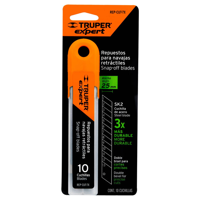 Cutter 25 mm profesional con alma metálica y grip, Truper 17901 CUT-7X