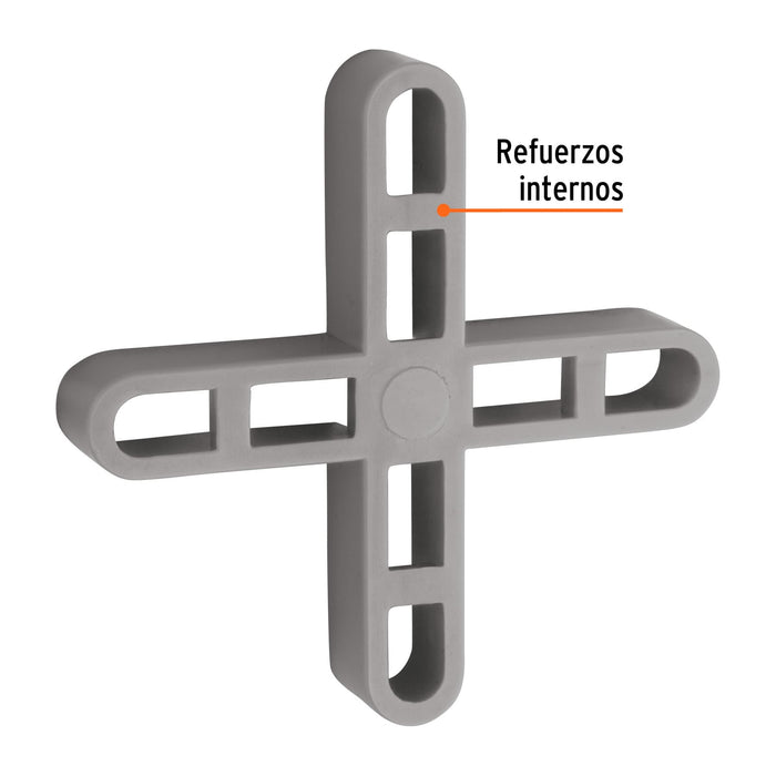 Bolsa con 100 separadores huecos de 7mm para losetas, Truper 102683 SELO-70H