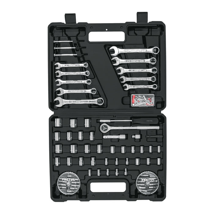 Juego de 71 herramientas 1/4' y 3/8' para mecánico, Pretul 22980 SET-100