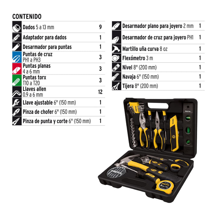 Juego de 42 herramientas Comfort Grip, Pretul 22101 SET-42