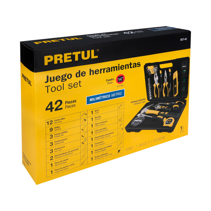 Juego de 42 herramientas Comfort Grip, Pretul 22101 SET-42