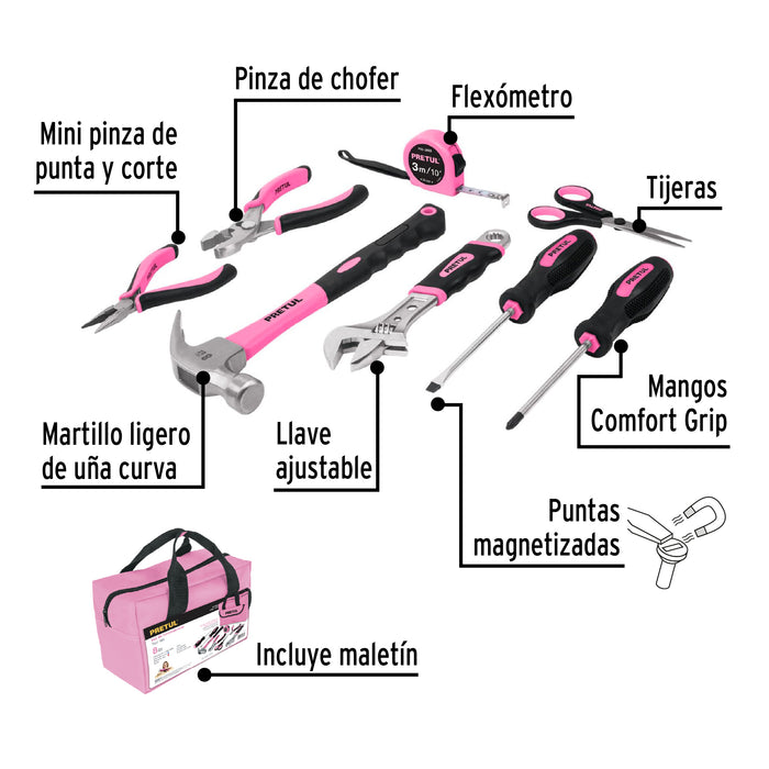 Juego de 8 herramientas caseras para dama, Pretul 21251 SET-MA8