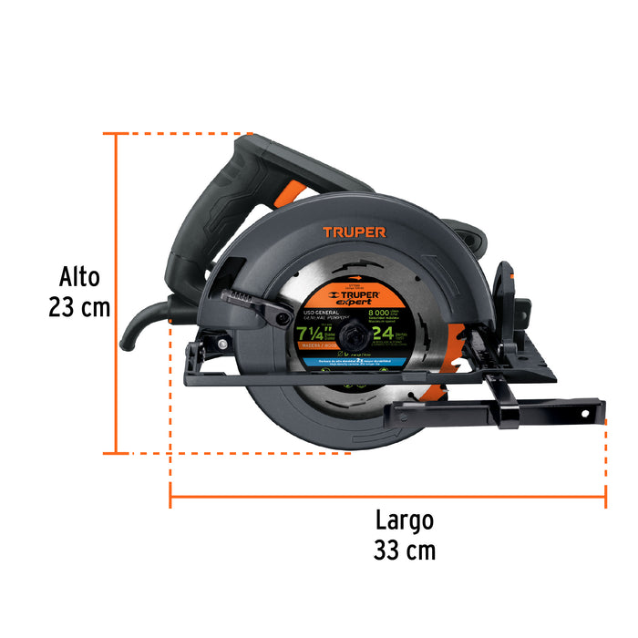 Sierra circular 7-1/4' 1800 W, industrial, Truper 11779