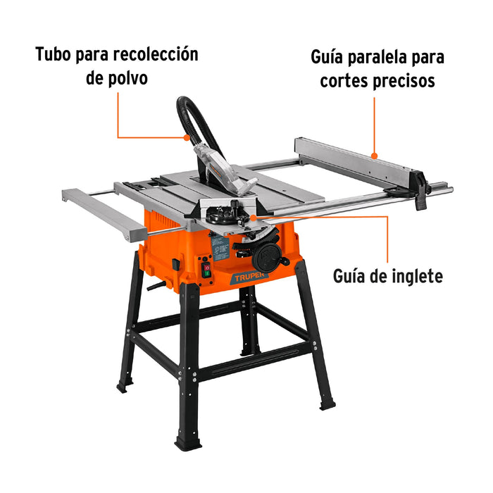 Sierra de mesa 10', 2-1/2 HP (1900 W), con base, Truper 101796 SME-10B