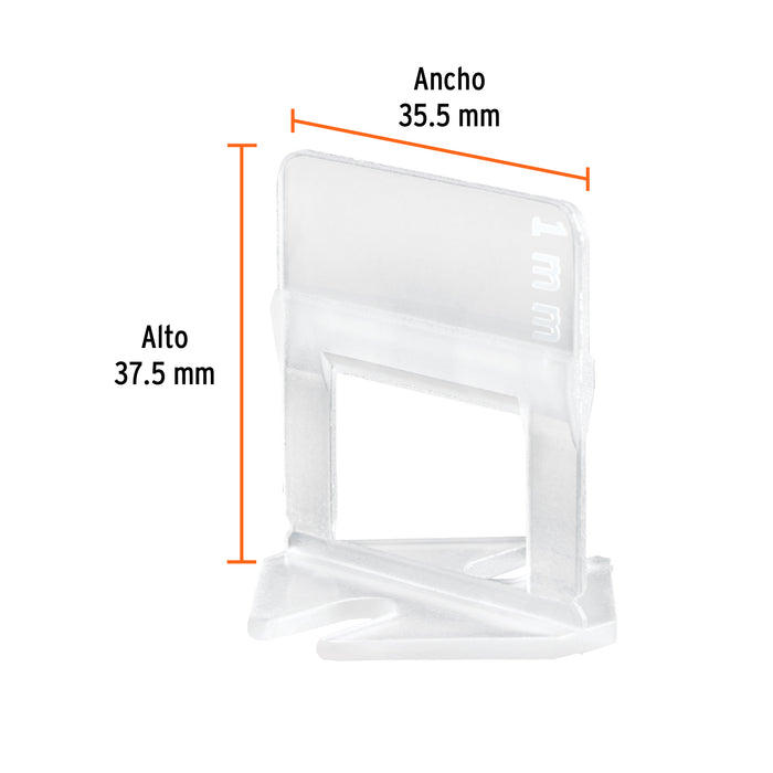 Bolsa con 100 anclas de 1 mm, para nivelación de azulejos 102874 SN-CL10
