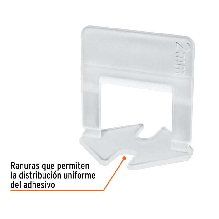 Bolsa con 100 anclas de 2 mm, para nivelación de azulejos Código: 100517