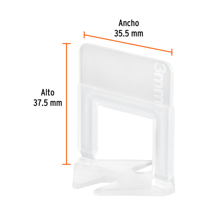 Bolsa con 100 anclas de 3 mm, para nivelación de azulejos 102877 SN-CL30