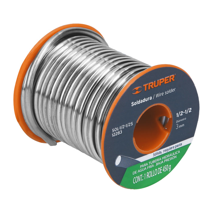 Soldadura sólida 1/2-1/2 para tubería de baja presión, 450 g Código: 12283