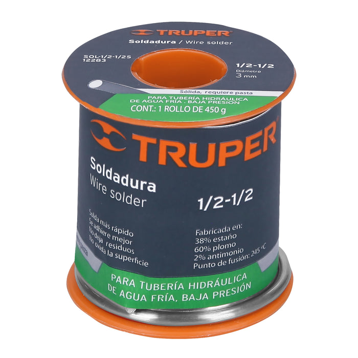 Soldadura sólida 1/2-1/2 para tubería de baja presión, 450 g Código: 12283